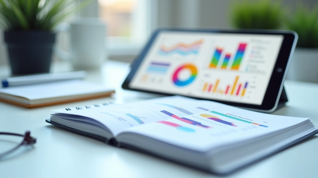 Spalvingos finansinės diagramos ir grafikai ant kompiuterio ekrano